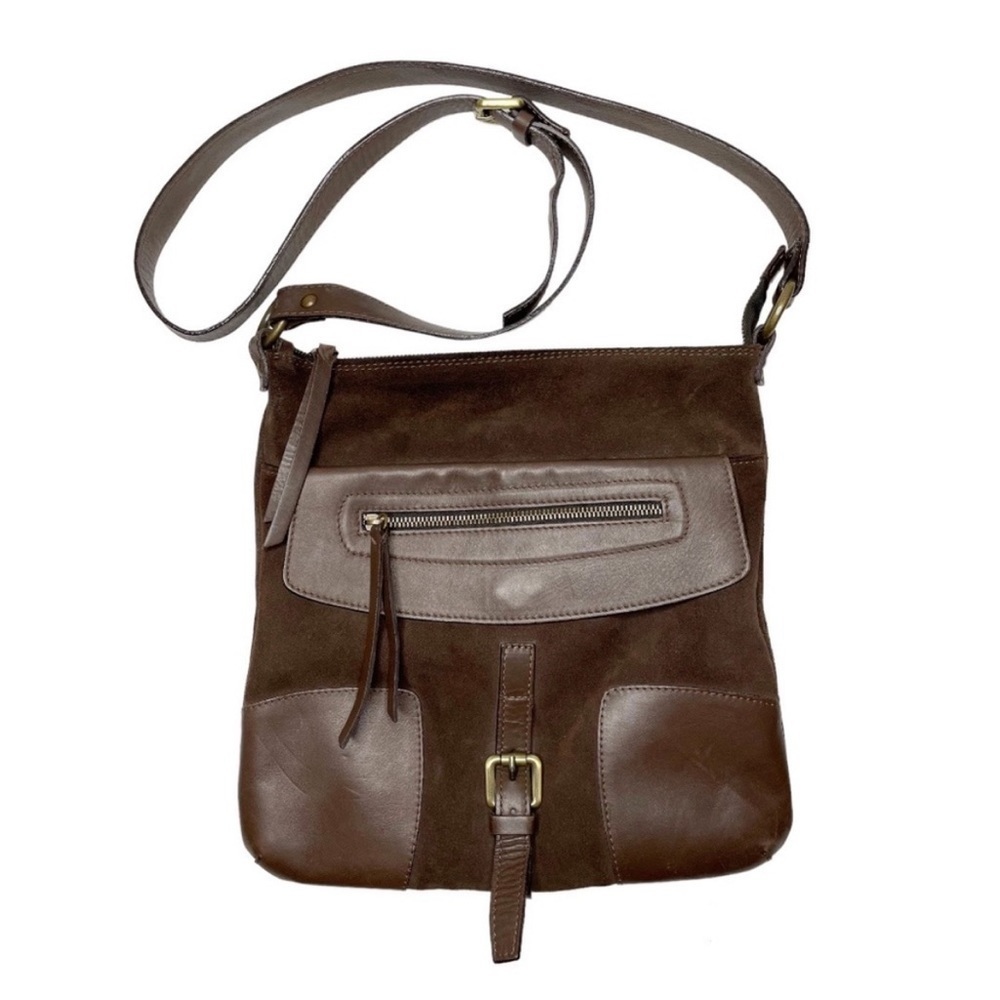 GIANNOTTI Made In Italy Chocolate Brown Leather Saddle Bag
